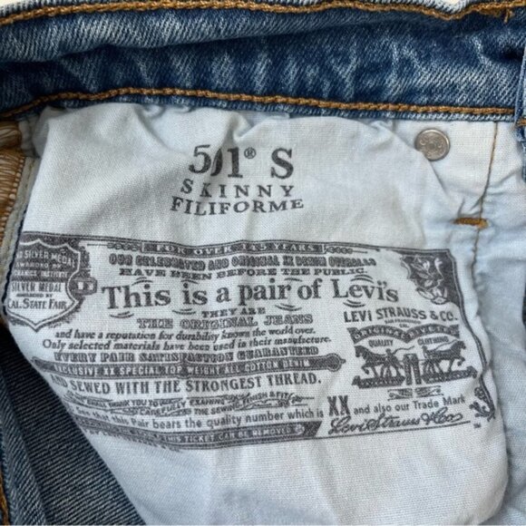 Levi's Premium 501 Skinny High Rise Button Fly WOMEN'S JEANS Size 26 - Picture 9 of 12